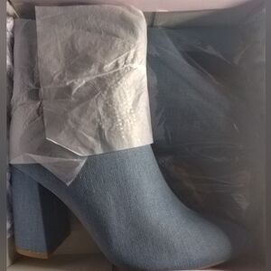 Rhinestone fringe Western Demin Booties